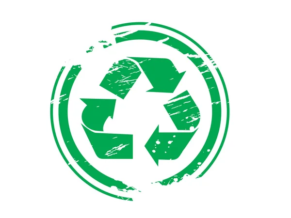 Grunge símbolo de reciclagem de borracha — Vetor de Stock