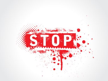 Stop grunge text clipart