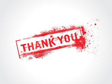 Thank you - grunge text vector clipart