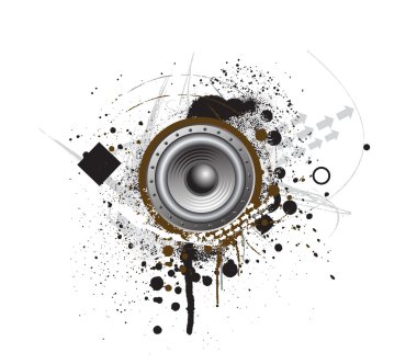 Abstract grunge with music note background. clipart