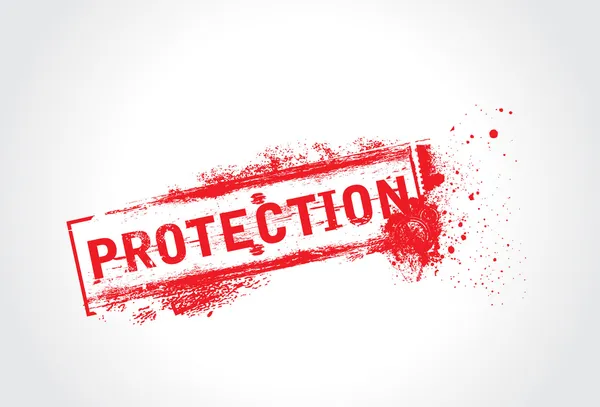 Protection Grunge Text — Stock Vector