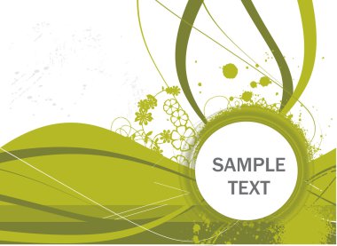 Florel banner vector for sample text in wave clipart