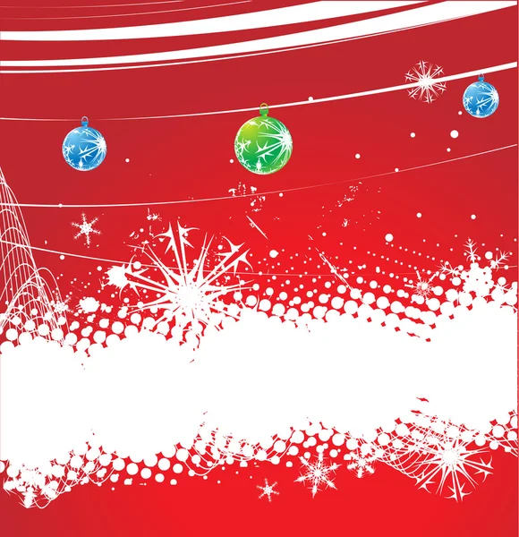Arbre de Noël abstrait sur fond rouge. — Image vectorielle