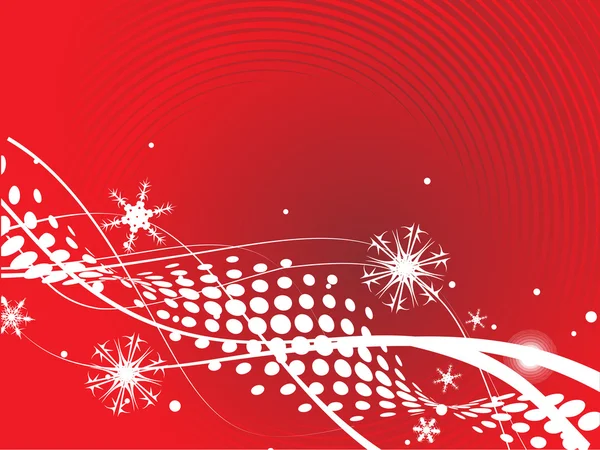 Arbre de Noël abstrait sur fond rouge. — Image vectorielle