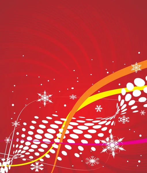 Абстрактна різдвяна ялинка на червоному тлі . — стоковий вектор