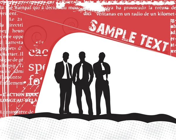 Silhouettes d'affaires sur l'exemple de texte — Image vectorielle