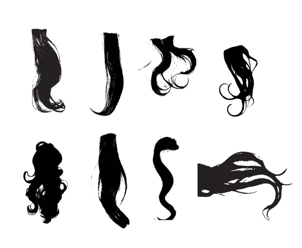 Hair silhouettes — Stock Vector