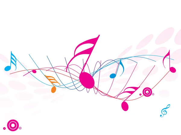 Vague musicale de notes musicales — Image vectorielle