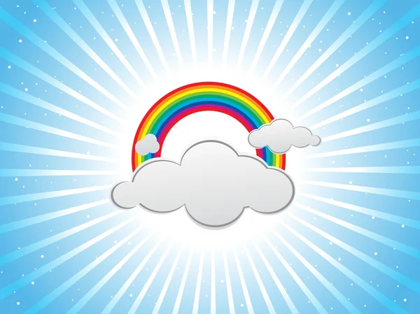 Diseño colorido con nubes y arcoíris — Archivo Imágenes Vectoriales