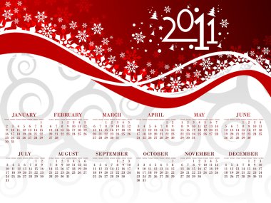 Beautiful vector illustration of chritsmas and new year of 2011 clipart