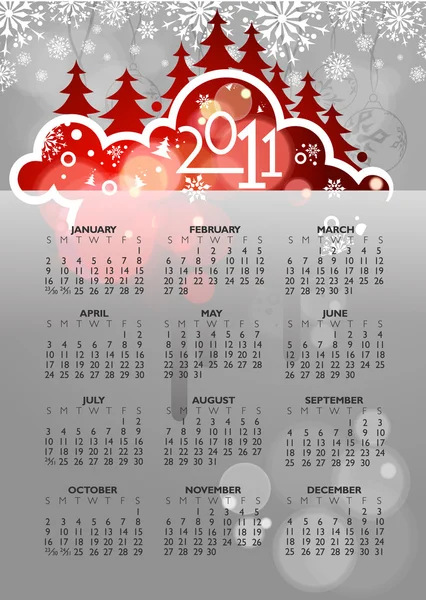 Streszczenie nowy rok 2011 Kalendarz kolorowy. źle wektor — Wektor stockowy