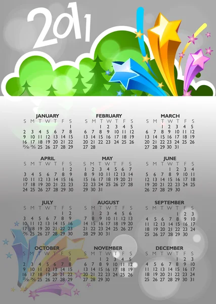 Yeni yıl soyut 2011 renkli tasarımı ile. vektör çizim — Stok Vektör