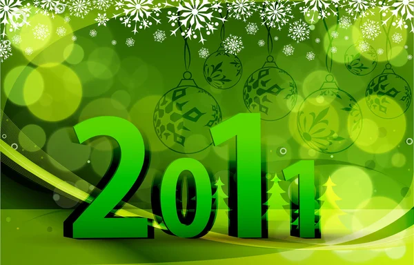 Neujahrsabstrakt 2011 mit farbenfrohem Design. Vektorillustration — Stockvektor