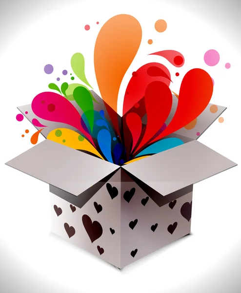 Geschenk-Box abstrakte Illustration voller Farben, Vektor Illustratio — Stockvektor