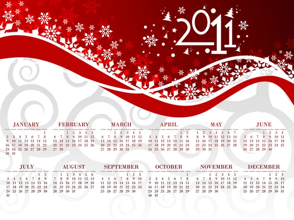 Schöne Vektorillustration von Weihnachten und Neujahr 2011 — Stockvektor