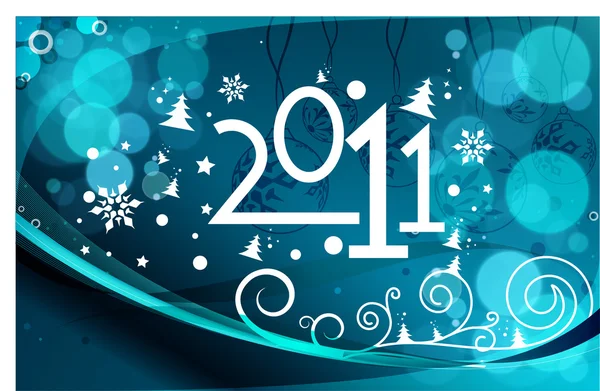 Beautiful vector illustration of chritsmas and new year of 2011 — Stock Vector