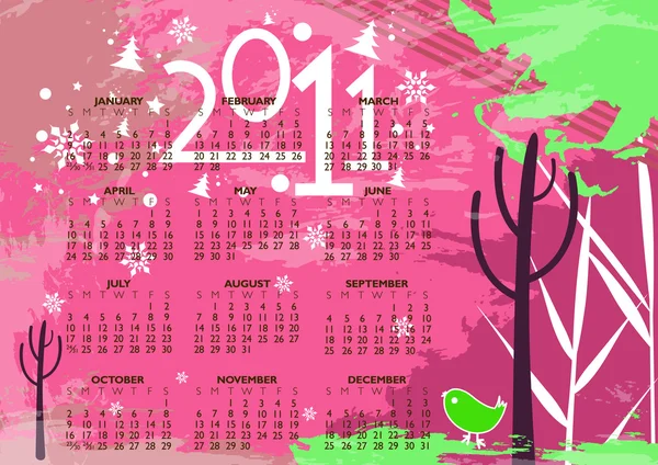 Yeni yıl 2011 renkli tasarlamak. — Stok Vektör