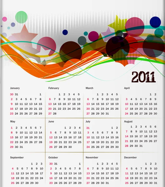 Calendarul 2011 — Vector de stoc