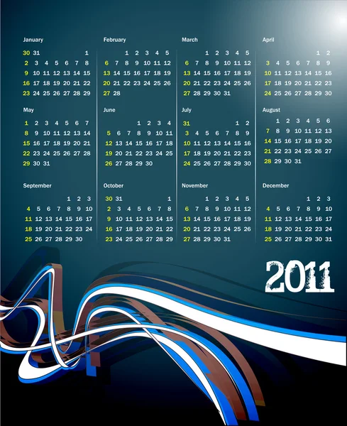 2011 naptár — Stock Vector