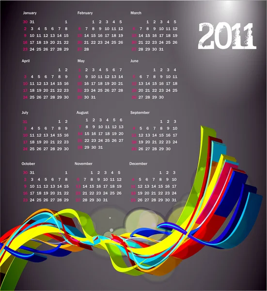 2011 年カレンダー — ストックベクタ