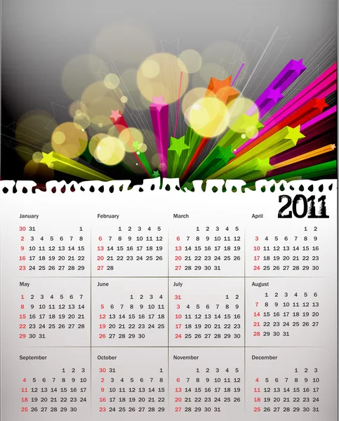 2011 календарь — стоковый вектор