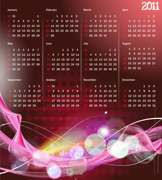 2011 kalendern — Stock vektor