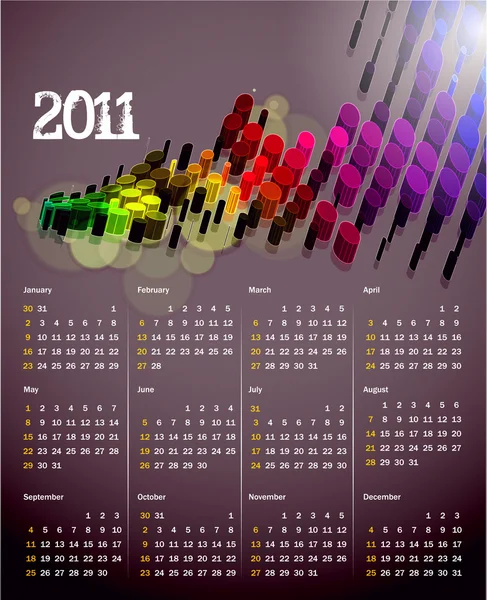 Calendário 2011 — Vetor de Stock