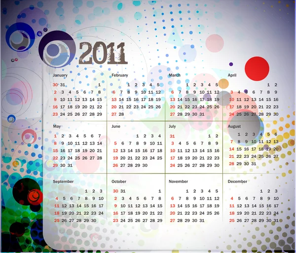 Calendario 2011 — Archivo Imágenes Vectoriales