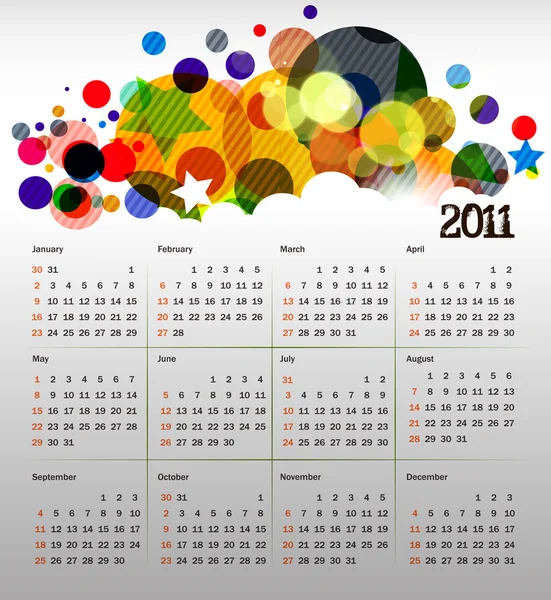 Calendarul 2011 — Vector de stoc