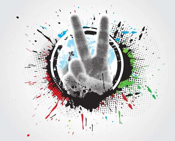 Victory hand sign — Stock Vector