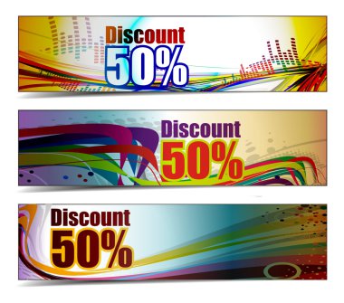 Abstract discount banners clipart