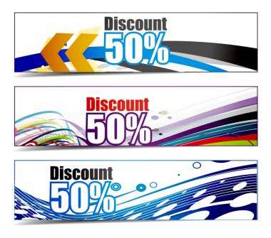 Abstract discount banners clipart