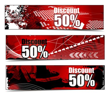 Abstract discount banners clipart