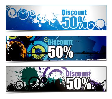 Abstract discount banners clipart