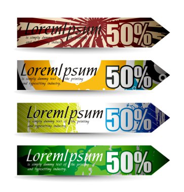 Abstract discount banners clipart