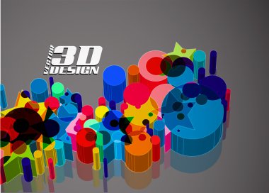 3d Multi-colour element clipart