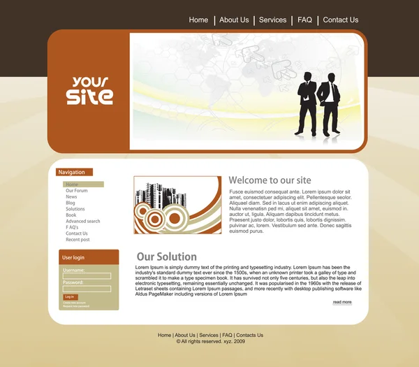 Design von Unternehmenswebseiten — Stockvektor