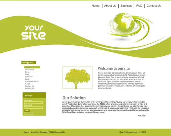 Ökológia webhely — Stock Vector