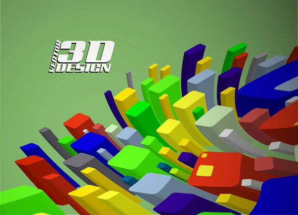 3D abstraktní barevné pozadí — Stockový vektor