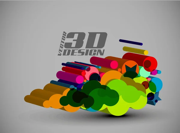 3D multi-barevný prvek — Stockový vektor
