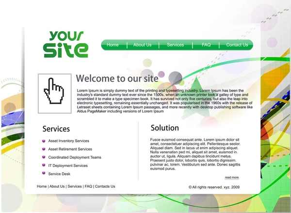 Web design do site —  Vetores de Stock