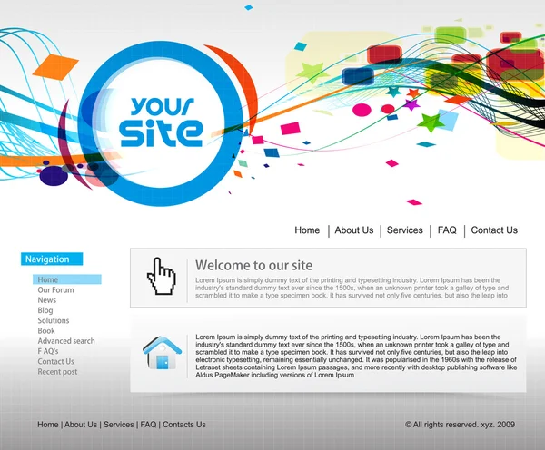 Web design do site — Vetor de Stock