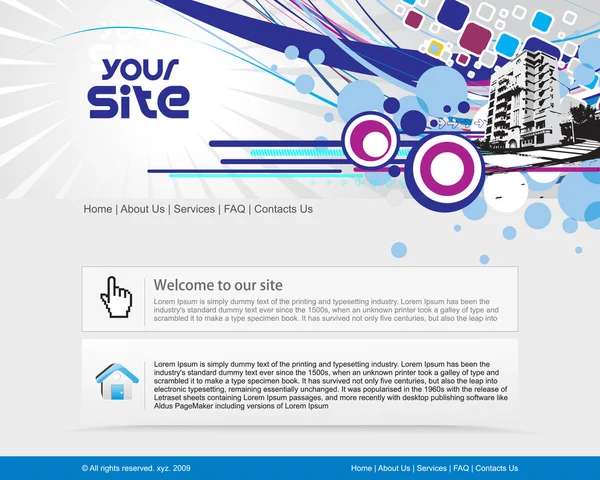 Web design do site — Vetor de Stock