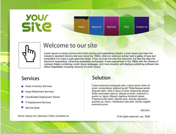 Web design do site Vetor De Stock