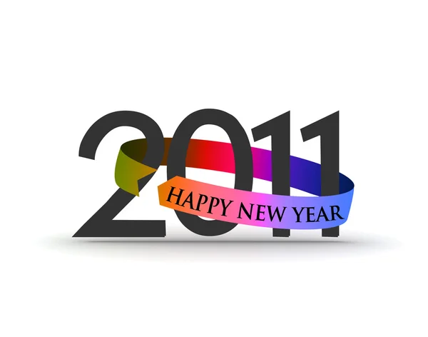 Nový Rok 2011 Bílém Pozadí Vektorová Ilustrace — Stockový vektor