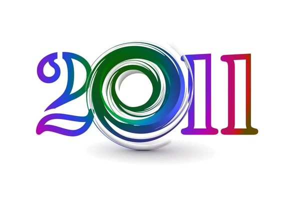 Nouvel an 2011 en fond blanc . — Image vectorielle