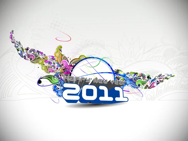 Abstraktes Neues Jahr 2011 Farbenfrohes Design Vektorillustration — Stockvektor