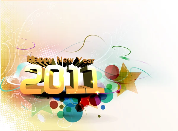 Abstract New Year 2011 Colorful Design Vector Illustration — Stock Vector