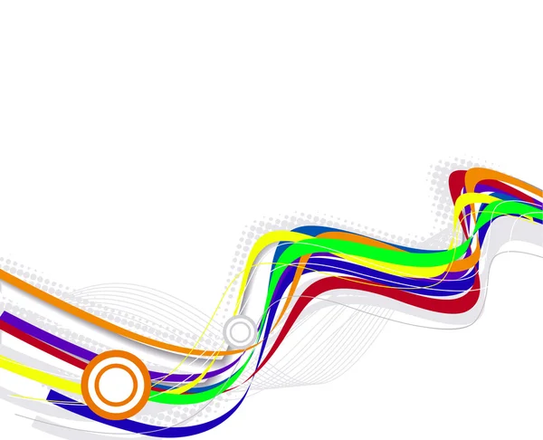 サンプル テキストの背景を持つ抽象虹波ライン — ストックベクタ