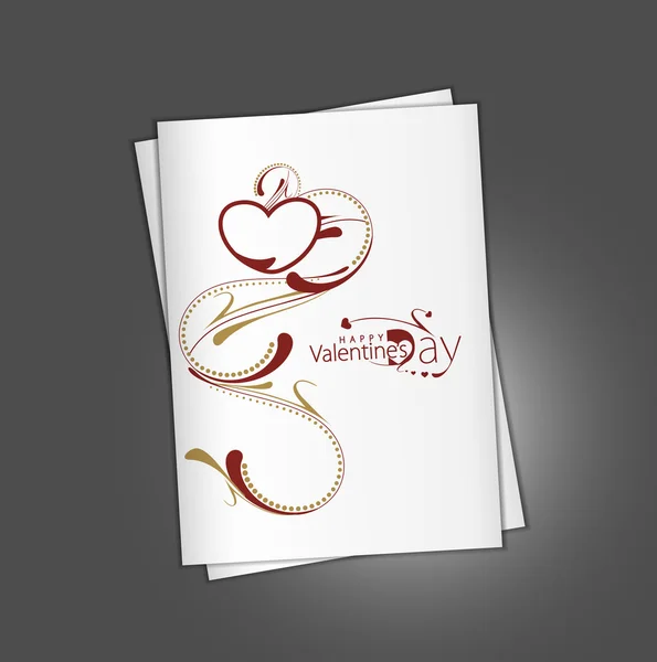 Valentine Day Greeting Card Presentation Design — Stock Vector